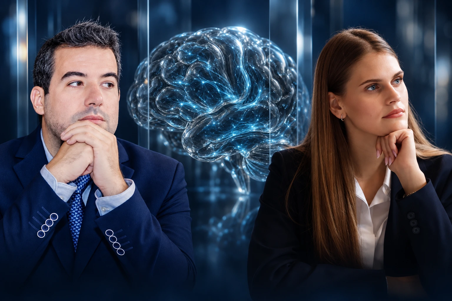 Composición gráfica de Carlos Cuadrado y Polina Poloziuk con una representación artística del cerebro